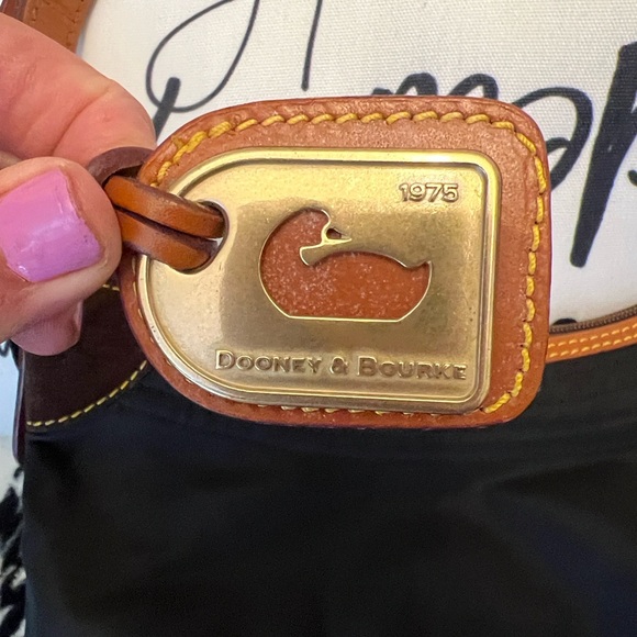 Dooney & Bourke Black Nylon Shoulder Bag with Brown Leather Trim - Picture 5 of 5